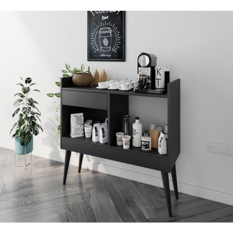 Black Coffee Corner with Drawer By Alhome - ALHOME