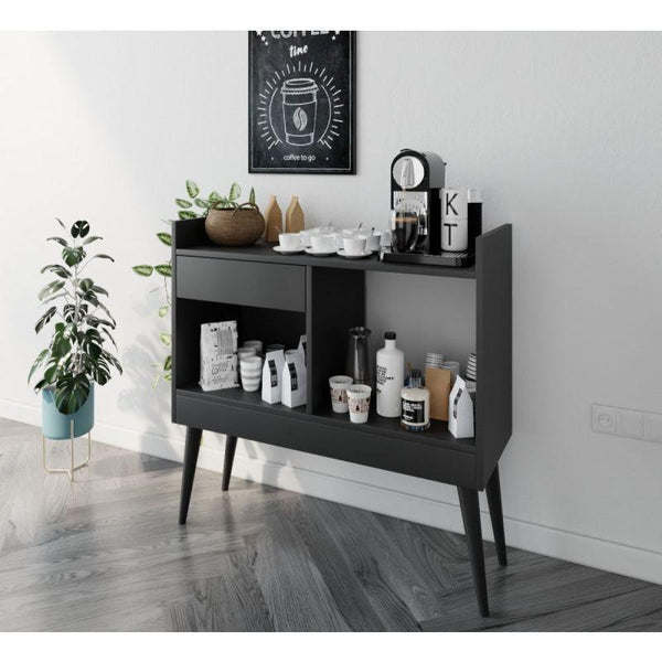 Black Coffee Corner with Drawer By Alhome - ALHOME