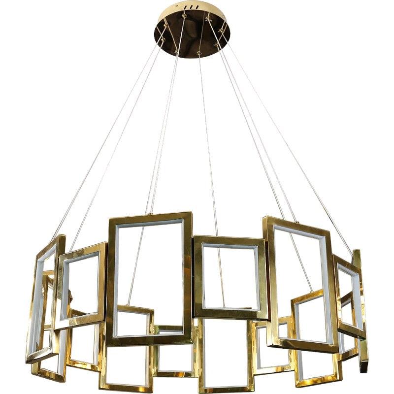 Modern Gold Chandelier With Yellow Lighting - 135 W By Alhome - ALHOME