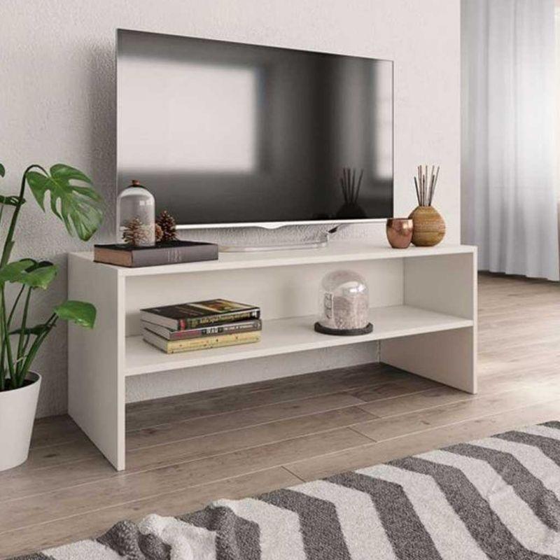 White TV Unit With Contemporary Simplicity for Your Living Space By Alhome - ALHOME