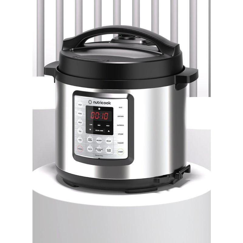 Nutricook Smart Electric Pressure Cooker Pot 9 In 1 - 6 L - 1000 W - 13 Programs - Black - ALHOME