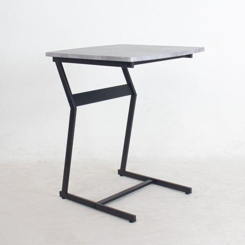 Single Guest Table With Gray Wood Top And Black Metal Bases By Alhome - ALHOME