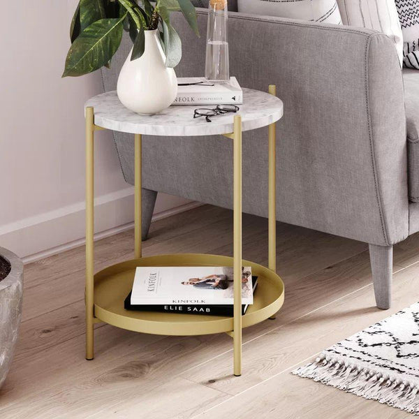 Marble Accent Side Table By Alhome - ALHOME