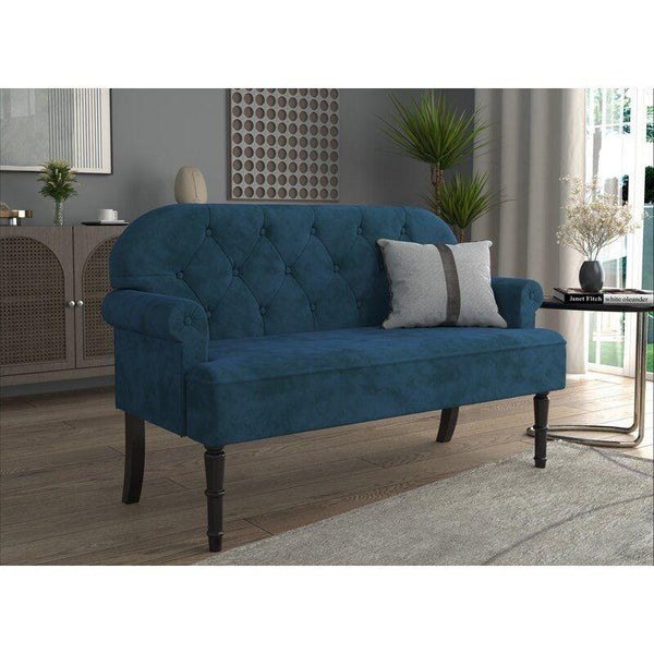 Modern Velvet 2 Seater Sofa - Indigo - 200x85x85 cm - By Alhome - ALHOME