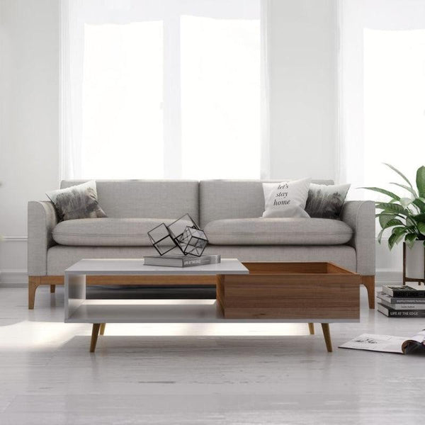 Contemporary Chic: 3-Seater Boucl Sofa in Crisp White By Alhome - ALHOME