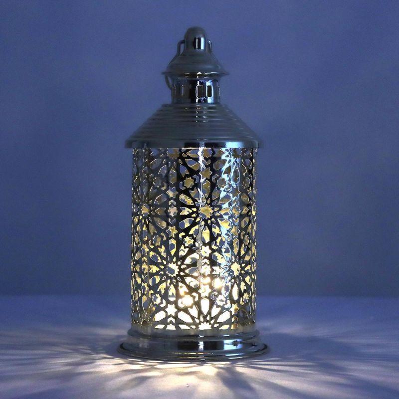 Round Steel Ramadan Lantern With Led Lighting - Gold - 26X12X12 Cm - By Family Ship - 600007810 - ALHOME