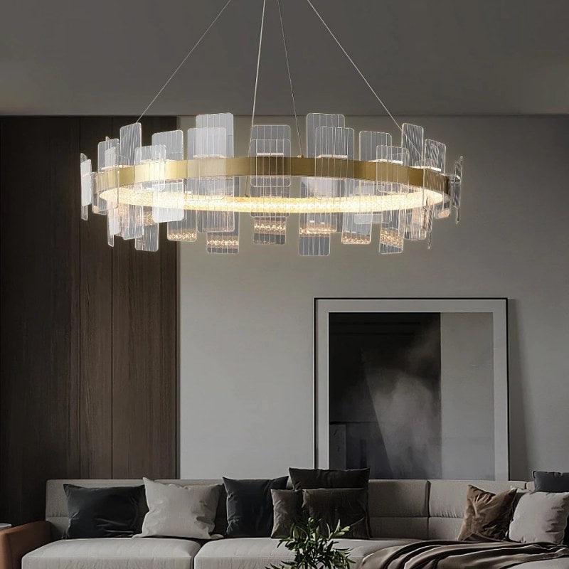 Modern Oil Chandelier, 3 Lights, 55 Watts - 100 cm - Ha/C5574/1000Cr+3Co - ALHOME