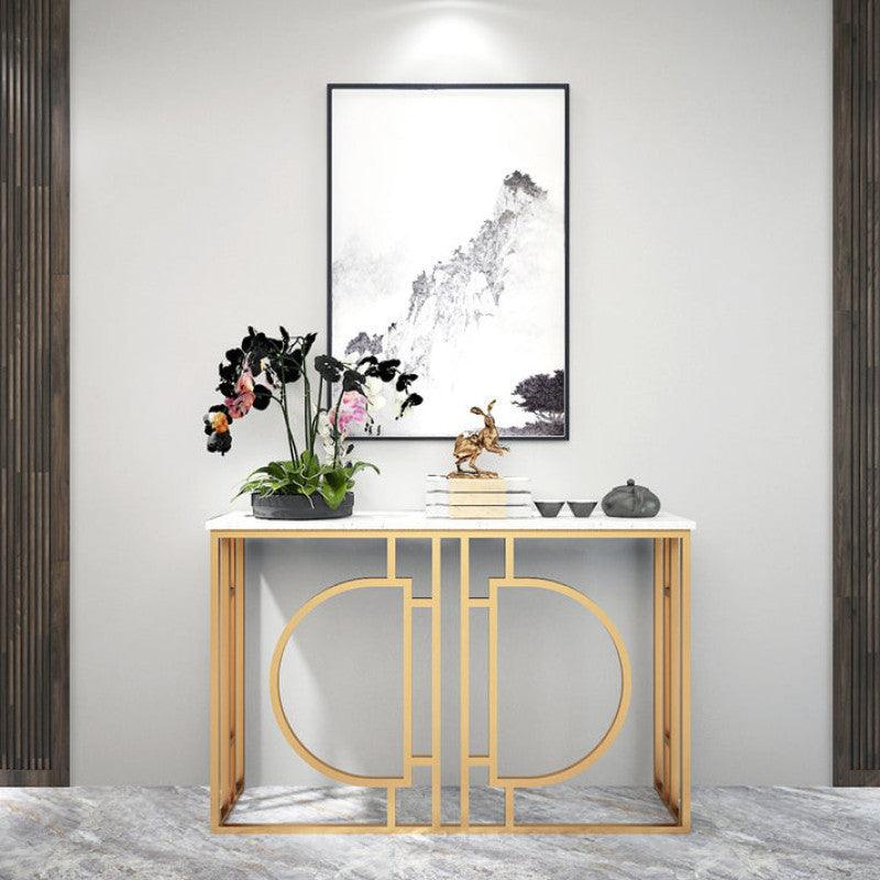 Modern Iron and Marble Console Table By Alhome - ALHOME