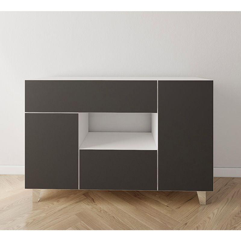 White and Black Coffee Corner with Two Shelves and Two Drawers By Alhome - ALHOME