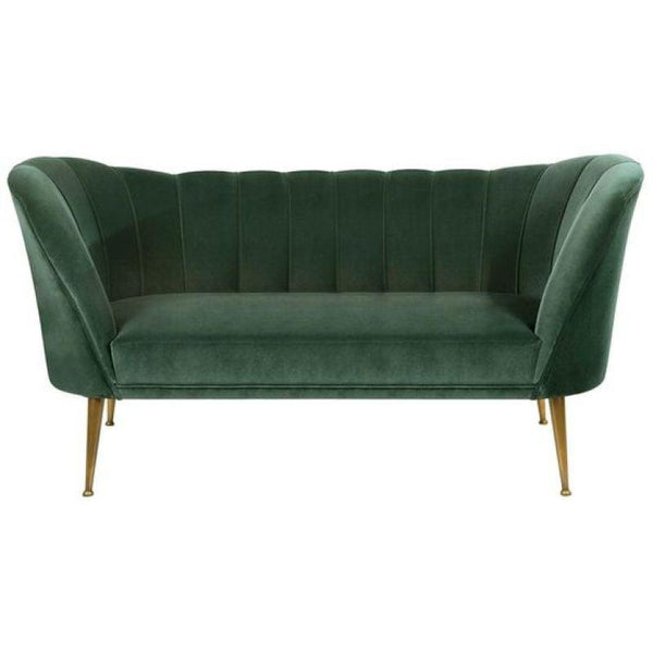 Emerald Green Velvet 2-Seater Sofa Swedish Wood By Alhome - 110110861 - ALHOME