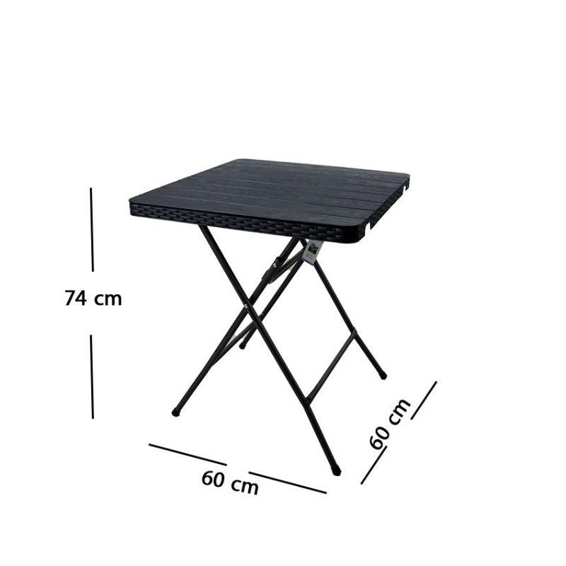 Plastic outdoor garden seating - Folding table and two chairs - black - By Family Ship - ALHOME