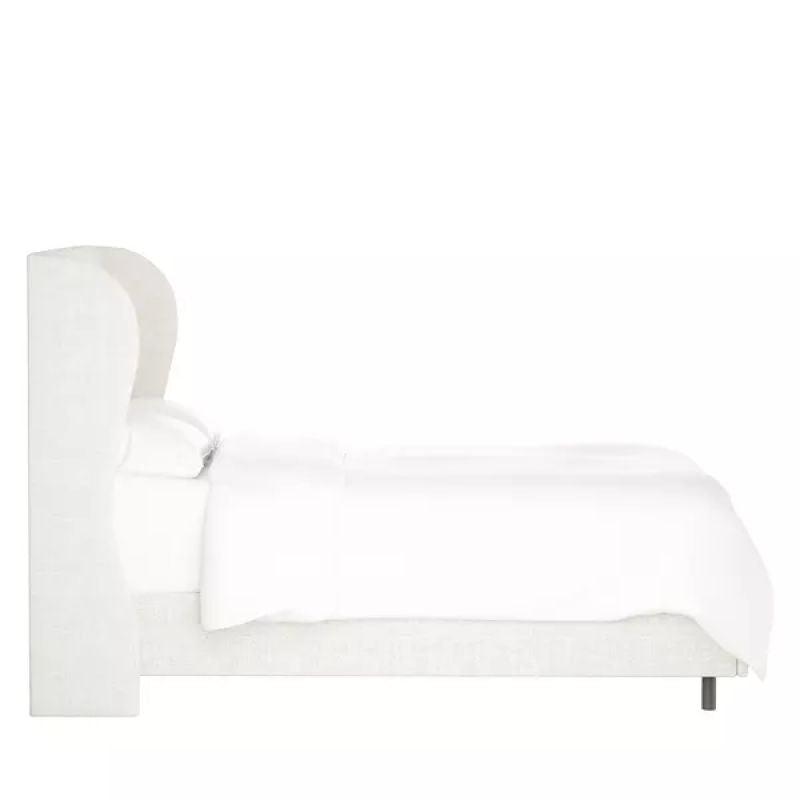 Ivory Linen Elegance: Swedish Wood Super King Bed (200x200x140) by Alhome - ALHOME