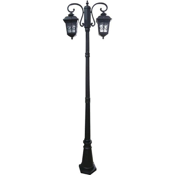 Double Garden Lantern - Small - 2.2 Meters - Black - By Alhome - ALHOME