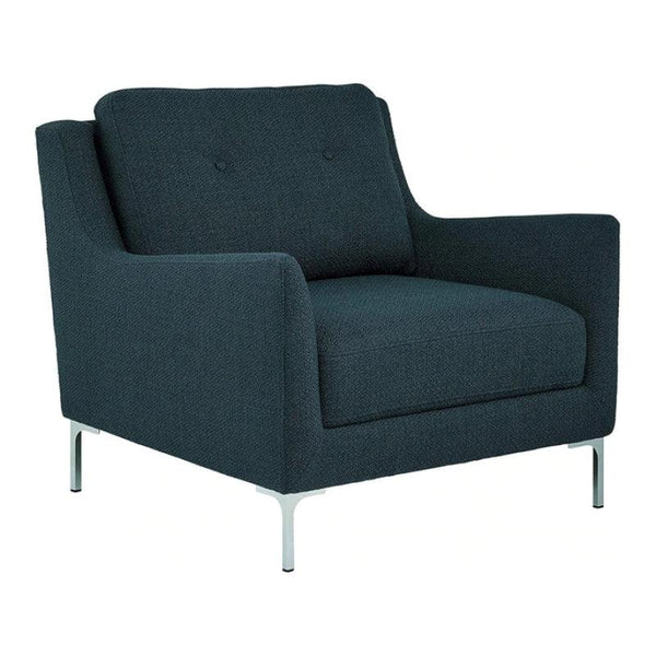 Dark Blue Linen Accent Chair By Alhome - 110111379 - ALHOME