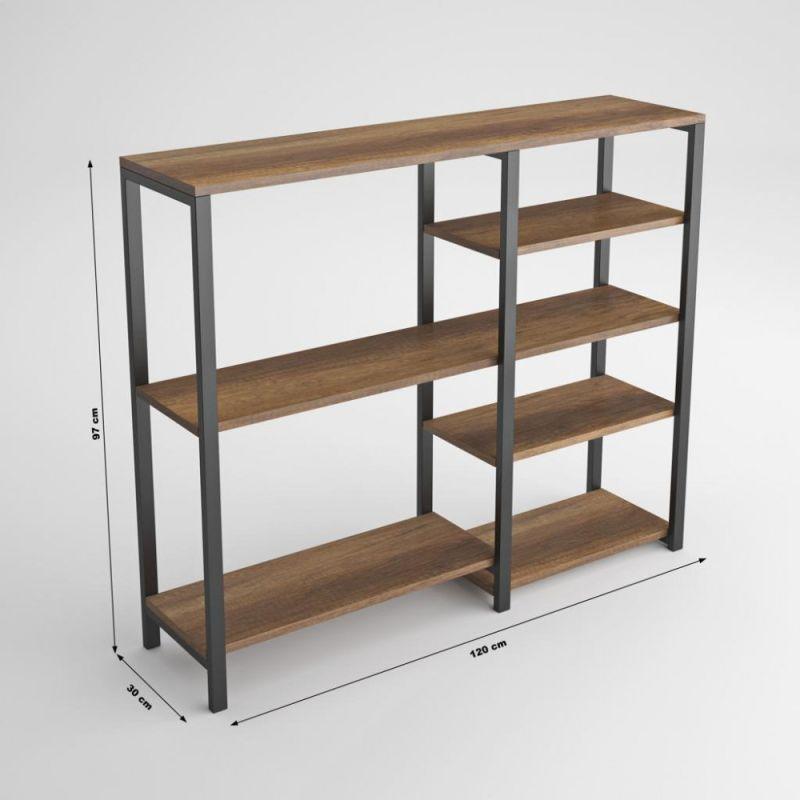 Storage Shelves Made Of Metal And Wood - Brown - By Alhome - ALHOME