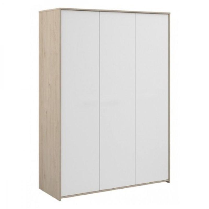 Two-Door Wardrobe, White, with Beige Sides: By Alhome - ALHOME