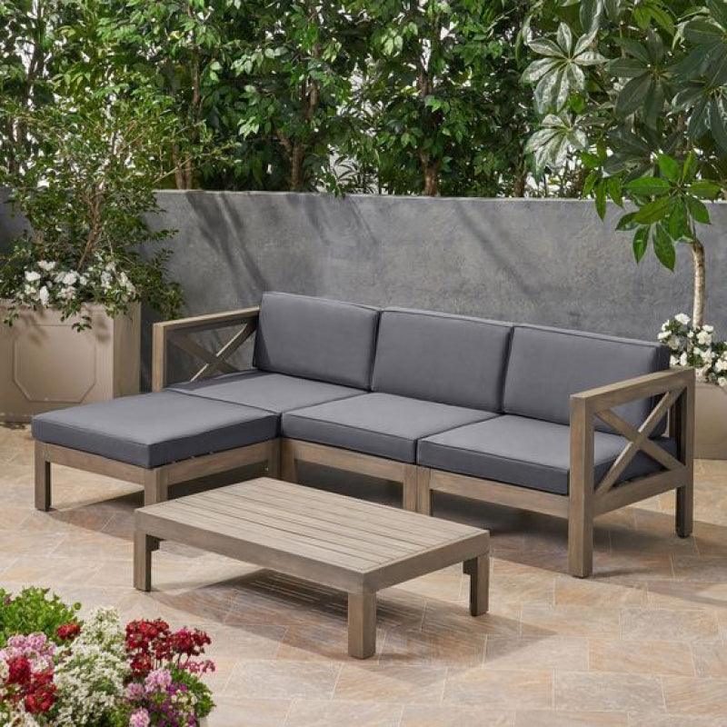 Veranda 2-Piece Gray Outdoor Seating Set By Alhome - Zrafh.com - Your Destination for Baby & Mother Needs in Saudi Arabia