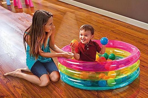 Intex¬†Inflatable Baby 50 Balls Pit, 86¬†X 25¬†Cm¬†‚Äì¬†1/3¬†A¬†‚Äì¬†48674¬†Np, Multi Color - ZRAFH