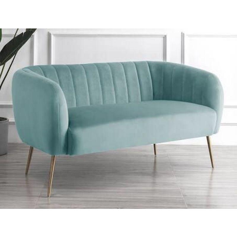 Oceanic Turquoise Velvet 2-Seater Sofa Swedish Wood By Alhome - 110110863 - ALHOME