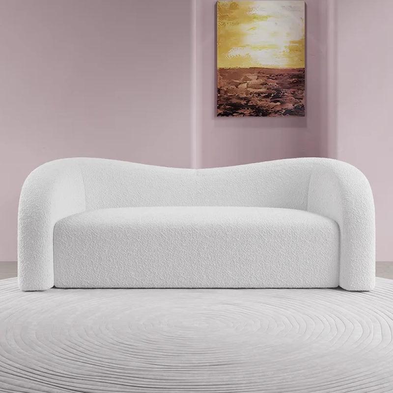 Timeless Chic: White Boucl√© 3-Seater Sofa By Alhome - ALHOME