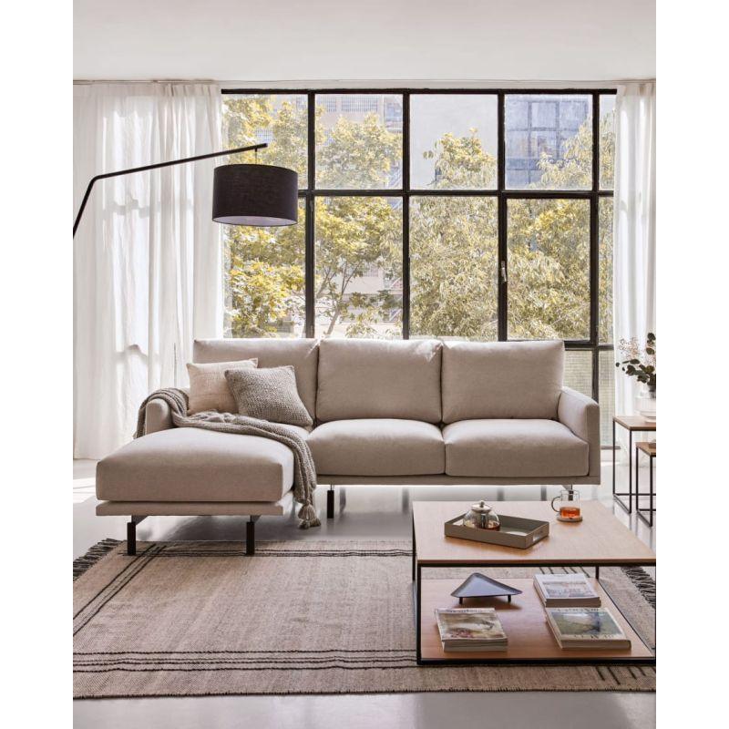 Ashen Swedish Wood Wood L-Shape Sofa - Size: 270x160x85x85, Material: Linen By Alhome - 110112214 - ALHOME