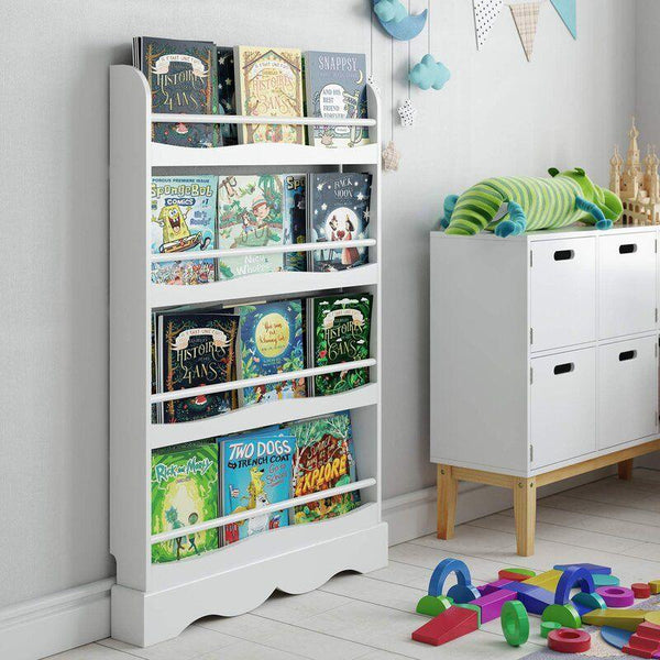 Kids Bookcase: 79x11x116 Wood, White by Alhome - ALHOME