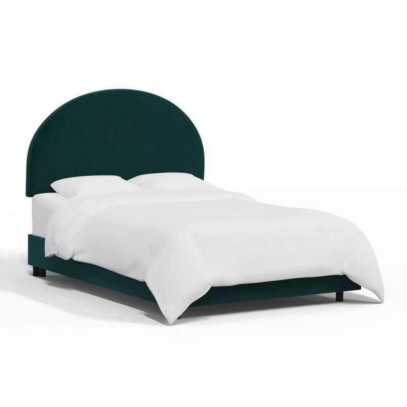 Green Velvet Harmony: Swedish Wood Super King Bed (200x200x140) by Alhome - ALHOME