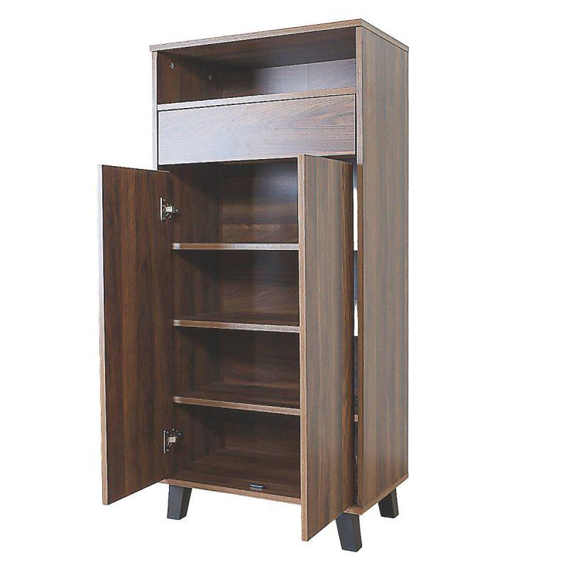 Shoe Organizing Cabinet With Shelves From Malaysian Wood - Brown - 60x43x126.5 cm - By Baity - ALHOME