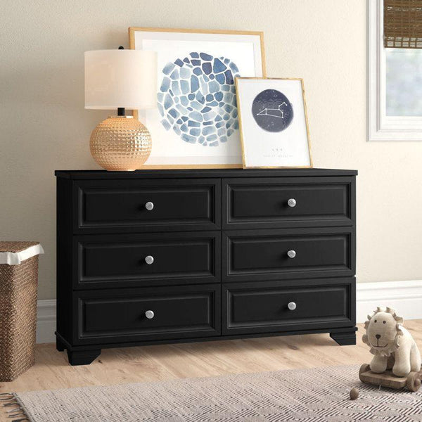 Kids Dresser: 133x39x80 Wood, Black by Alhome - ALHOME