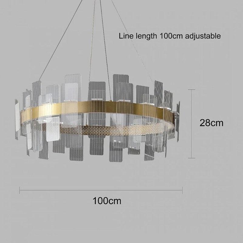 Modern Oil Chandelier, 3 Lights, 55 Watts - 100 cm - Ha/C5574/1000Cr+3Co - ALHOME