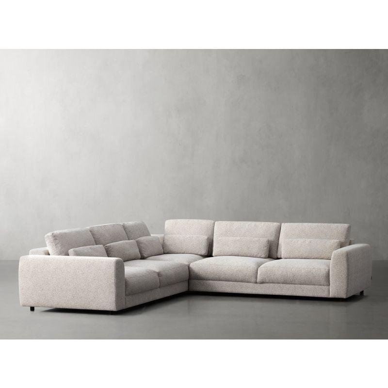 Modern Chanel L-Shape Sofa - Beige - 250x250x85x85 cm - By Alhome - ALHOME