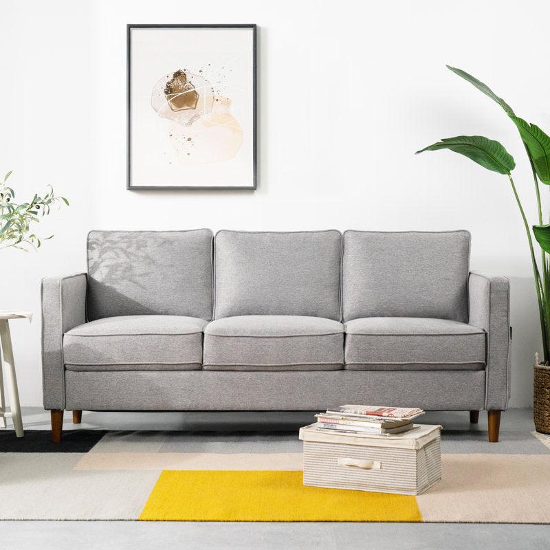 Modern Linen 3 Seater Sofa - 240x85x85 cm - By Alhome - ALHOME