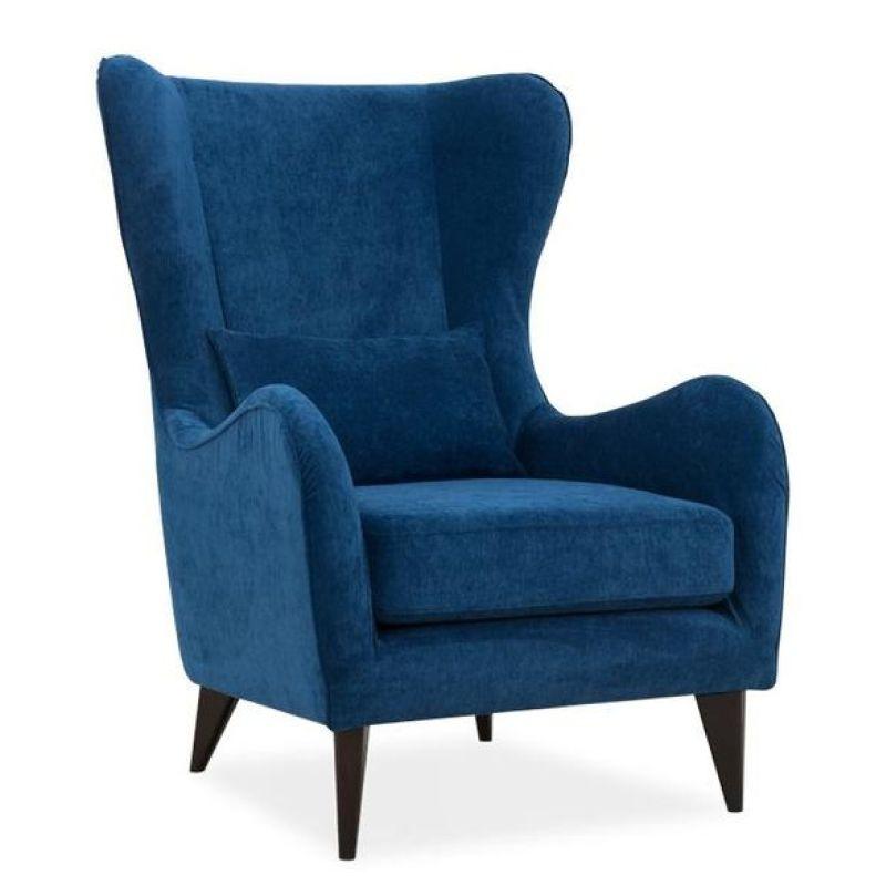 Deep Blue Velvet Chair with Swedish Wood By Alhome - ALHOME