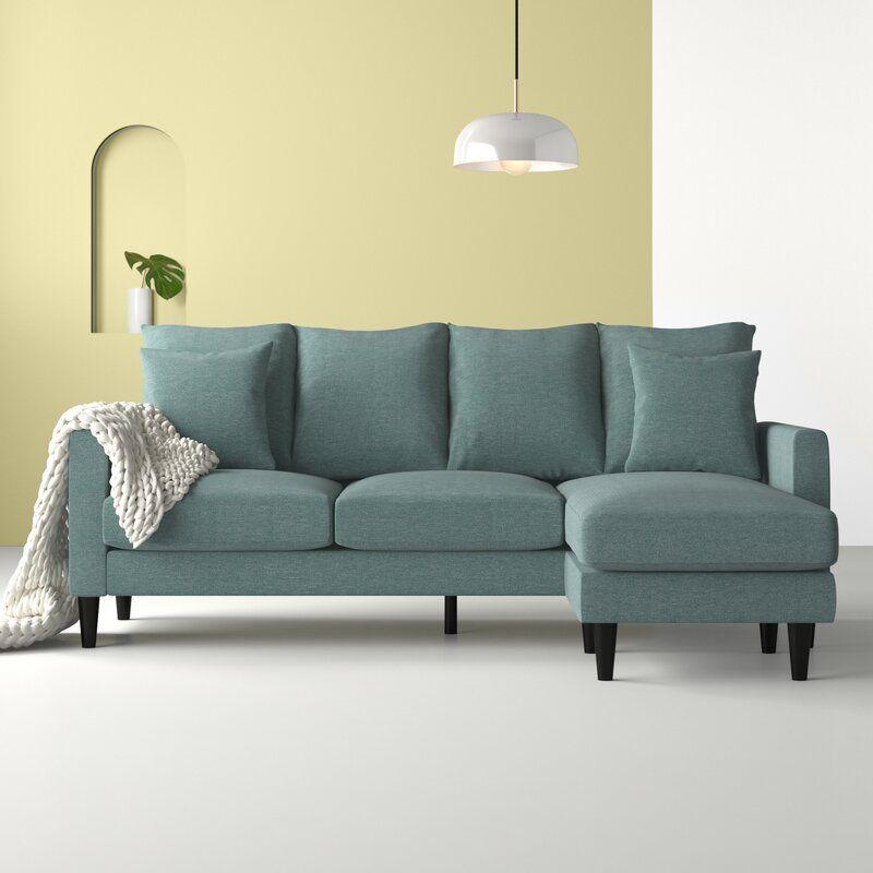 Modern Linen L-Shape Sofa - Teal - 270x150x85x85 cm - By Alhome - ALHOME