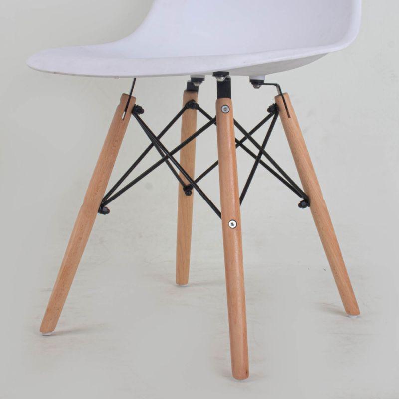 Modern Chair Wood & Plastic - White By Alhome - ALHOME