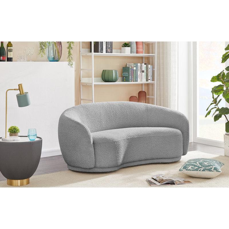 Grey Boucl√© 3-Seater Sofa By Alhome - ALHOME