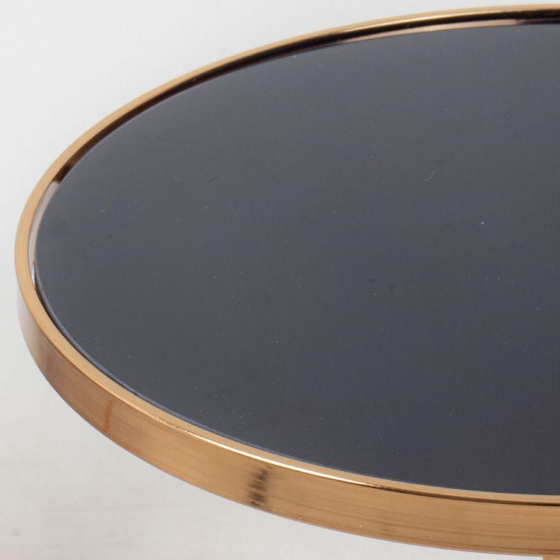 Single Table With A Black Circular Mirror Top And Golden Iron Bases By Alhome - ALHOME