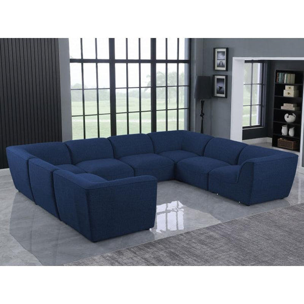 Linen Indigo U-Shaped Sofa By Alhome - ALHOME