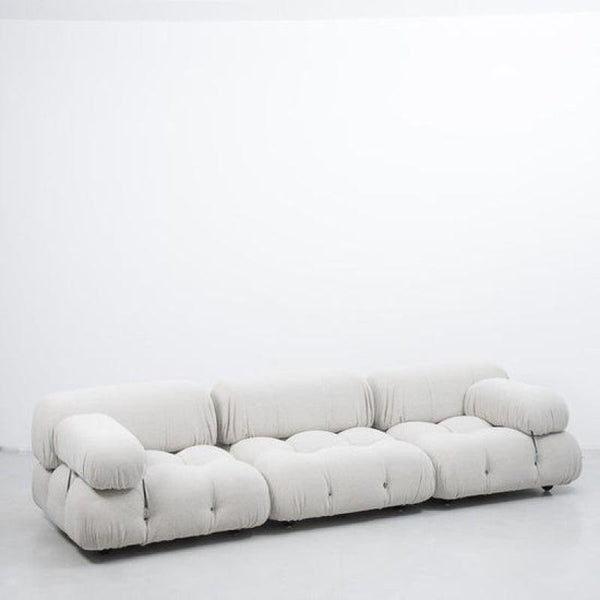 Beige Velvet 3-Seater Sofa By Alhome - 110111489 - ALHOME