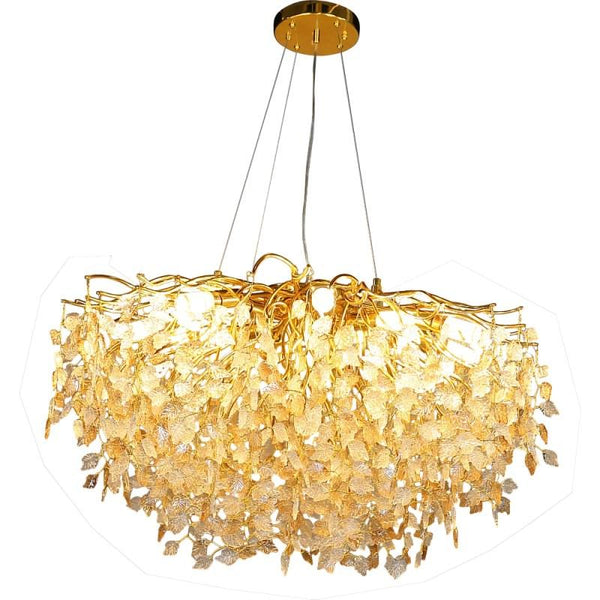 Modern Chandelier, Gold+Honey+Transparent - E14*13L - Diameter 80 Cm - ALHOME