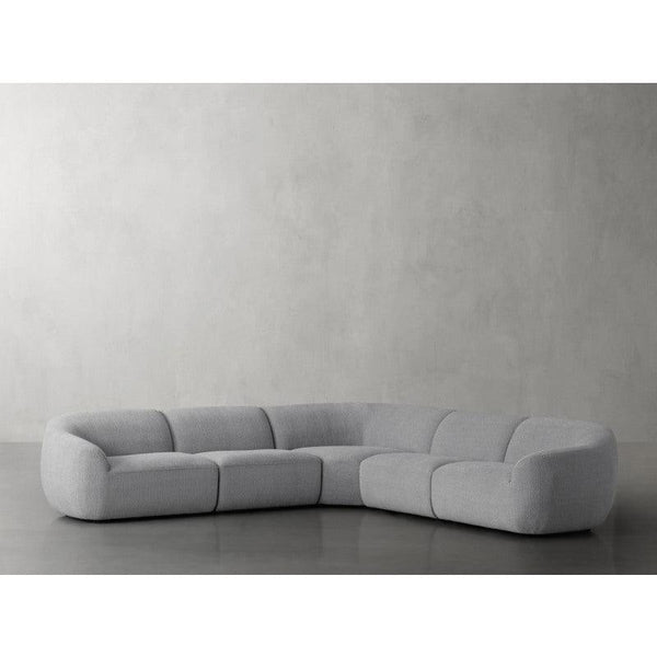 Modern Velvet Corner Sofa - Grey - 280x280x85x85 cm - By Alhome - ALHOME