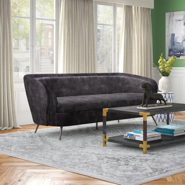 3-Seater Velvet Sofa in Timeless Black By Alhome - ALHOME