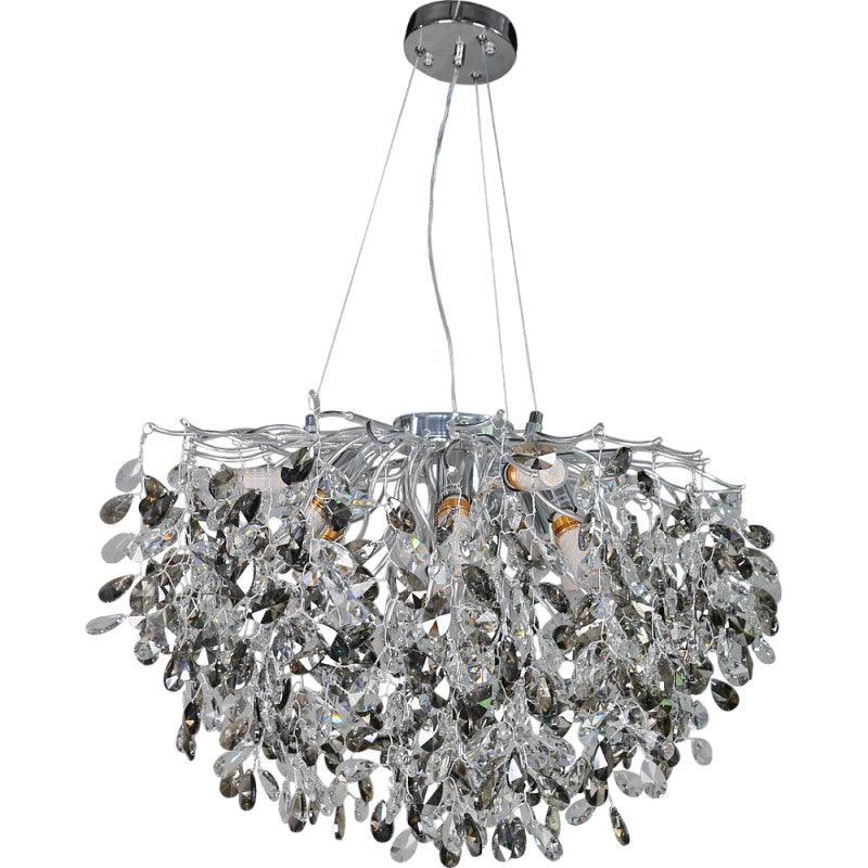 Modern Chandelier - Silver+Grey+Transparent - E14*10L - Diameter 60 cm - By Alhome - ALHOME