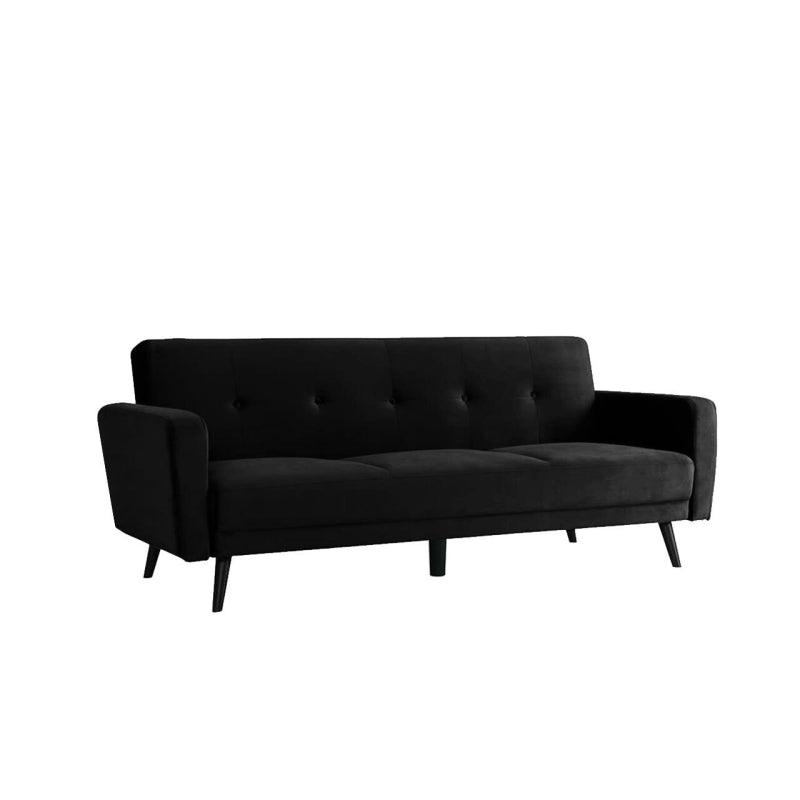 Velvet 3-Seater Sofa in Sleek Black By Alhome - 110111534 - ALHOME