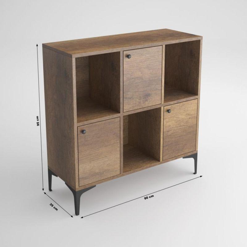 Brown And Black Wooden Storage Cabinet By Alhome - ALHOME