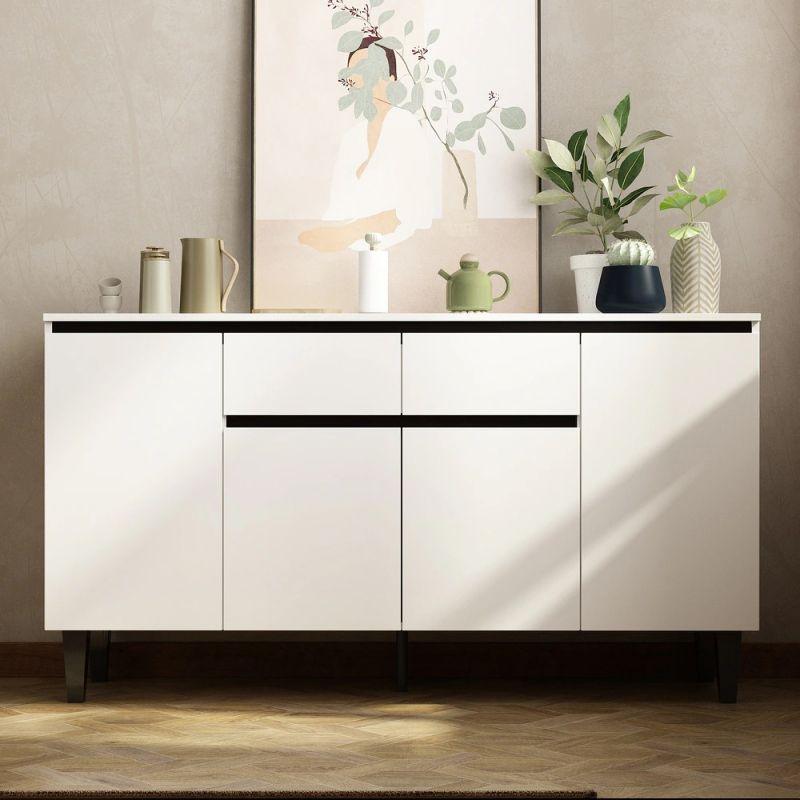 White and Black Console By Alhome - ALHOME