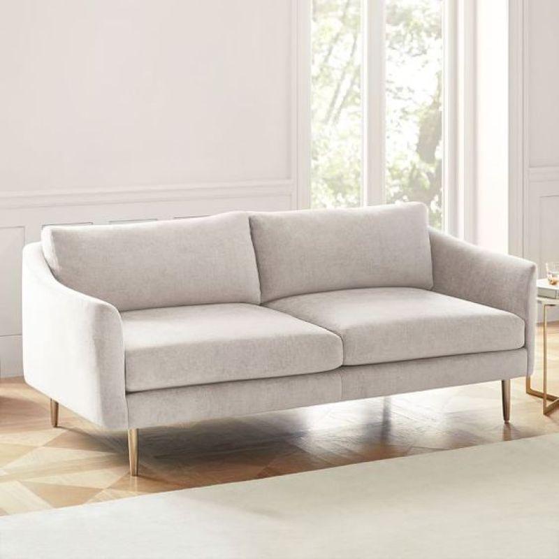 Timeless Beige Linen 3-Seater Sofa Swedish Wood By Alhome - ALHOME