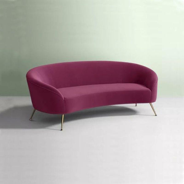 Deep Purple Velvet 2-Seater Sofa Swedish Wood By Alhome - ALHOME