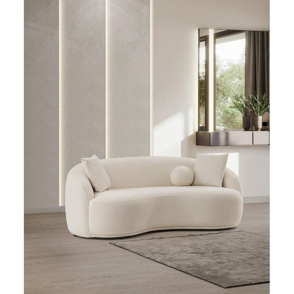 Chic Simplicity: 3-Seater Boucl√© Sofa in Beige By Alhome - ALHOME