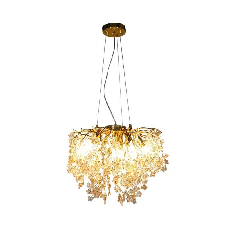 Modern Chandelier - Diameter 45 - Gold + Transparent - E14*6L - By Alhome - ALHOME